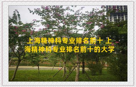 上海精神科专业排名前十 上海精神科专业排名前十的大学